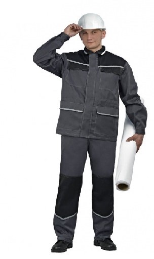Костюм рабочий мужской Ударник  куртка с брюками серый
